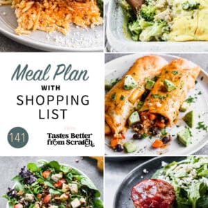 a collage of 5 recipes from meal plan 141.