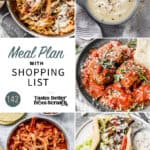 a collage of 5 recipes from meal plan 142.