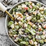 This Broccoli Apple Salad recipe is full of fresh broccoli and apples tossed with craisins and onion in a creamy homemade poppyseed dressing.