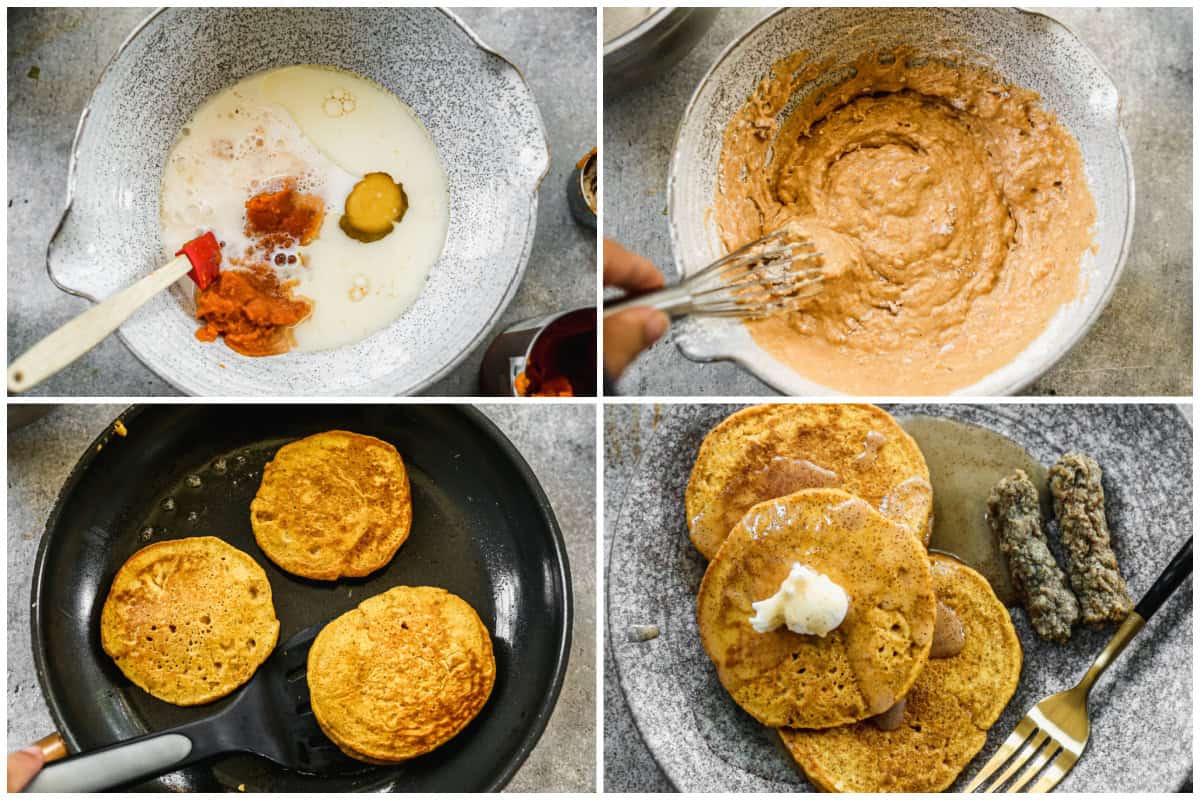 This Pumpkin Spice Pancake Recipe couldn't be easier with only 20 minutes until it's on the table! The pancakes are perfectly spiced and the cinnamon syrup takes it over the top!