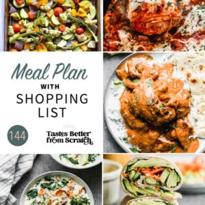 a collage of 5 recipes from meal plan 144.