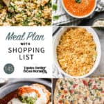 a collage of 5 recipes from meal plan 145.