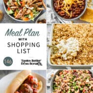 a collage of 5 recipes from meal plan 146.