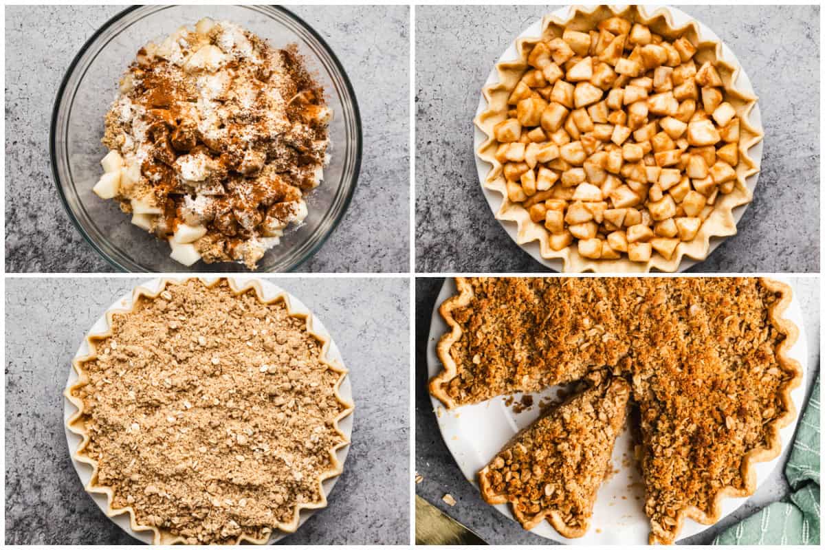 This pear pie recipe with fresh pears may be my favorite Fall dessert! It's tossed in a cinnamon sugar filling and has a buttery streusel. Top it with vanilla ice cream and caramel sauce!