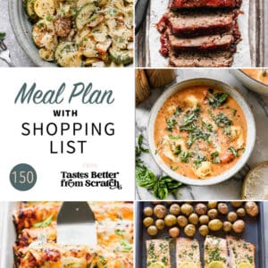 a collage of 5 recipes from meal plan 150.