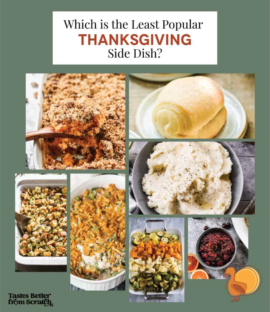 Least Popular Thanksgiving Side Dish collage image for Pinterest.