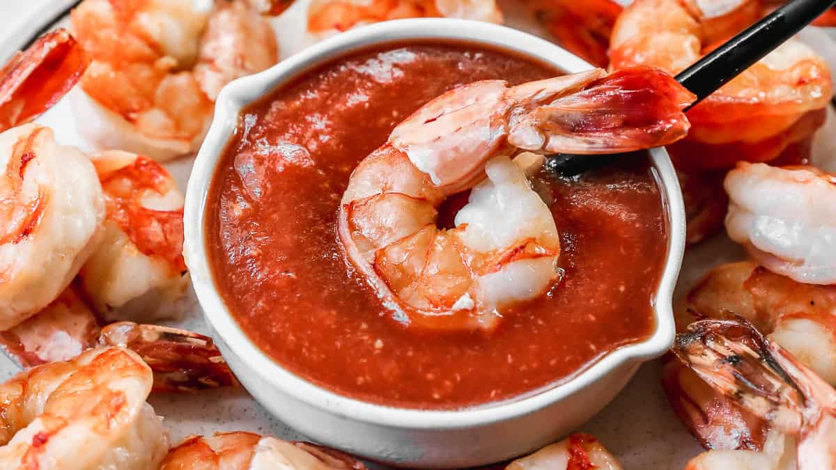This easy Shrimp Cocktail recipe combines 3 ingredients to make a zesty and flavorful cocktail sauce that pairs with fresh shrimp perfectly. 