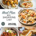 A collage of 5 recipes from meal plan 157.