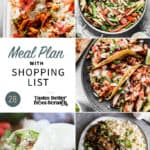 a collage of 5 recipes from meal plan 28.