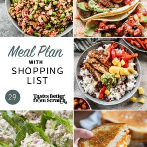 a collage of 5 recipes from meal plan 29.
