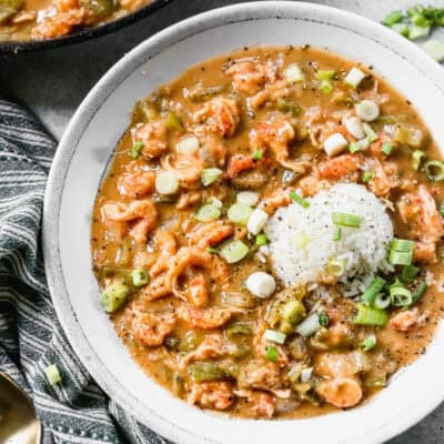 This cajun crawfish etouffee recipe is simple to make with just one pan and fresh ingredients. It's flavorful, comforting, and truly such an incredible dish!
