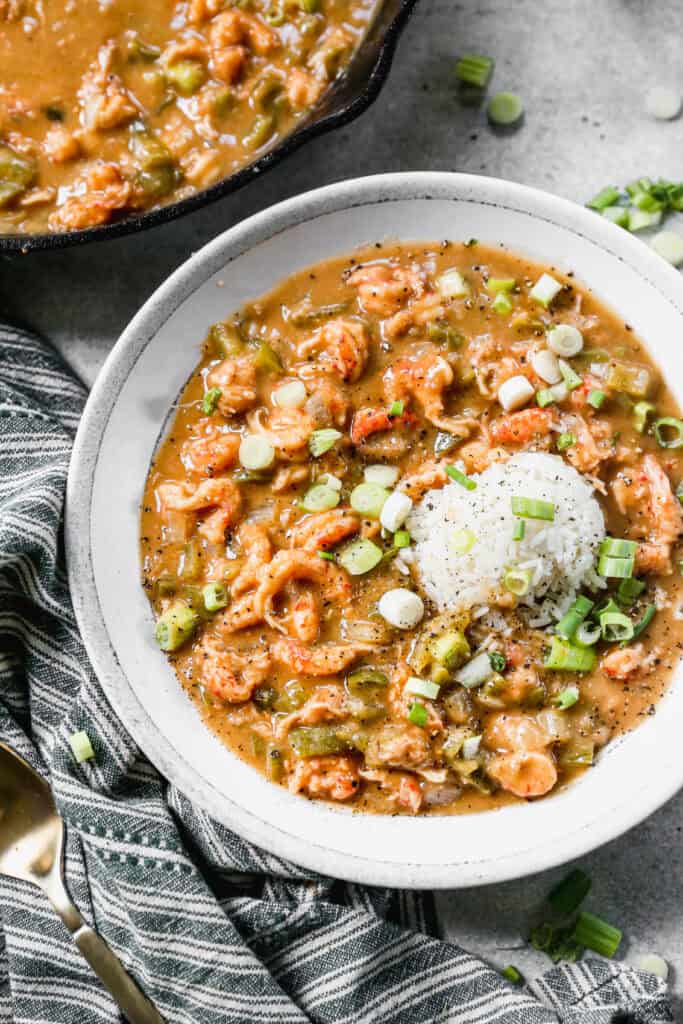 This cajun crawfish etouffee recipe is simple to make with just one pan and fresh ingredients. It's flavorful, comforting, and truly such an incredible dish!