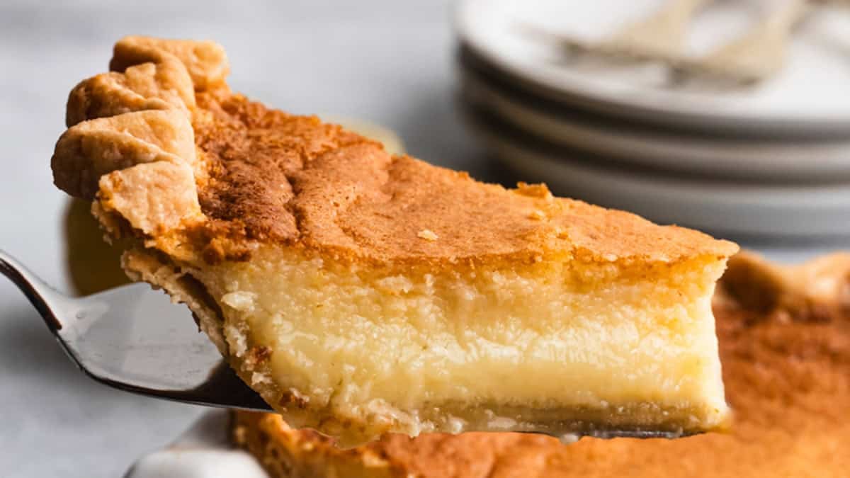 This Southern Chess Pie recipe is a classic for a reason! It's made with simple, affordable ingredients and has a smooth custard filling on a flaky pie crust.