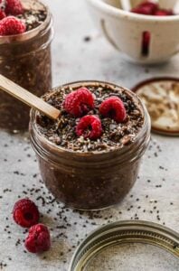 An image of chocolate overnight oats.