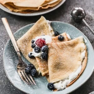 These homemade Crepes are golden, thin, and so delicious with your favorite toppings!