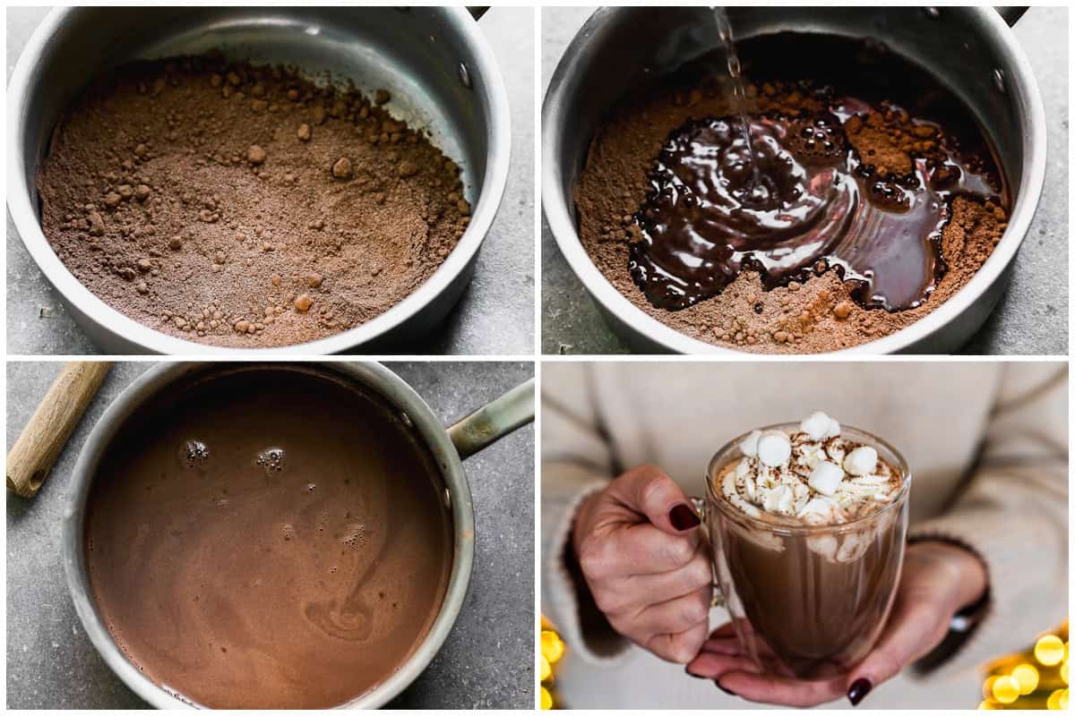 This simple hot chocolate recipe only takes 10 minutes and tastes rich, sweet, and absolutely perfect!