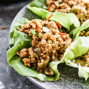 A close up image of a homemade Lettuce Wrap, ready to enjoy.