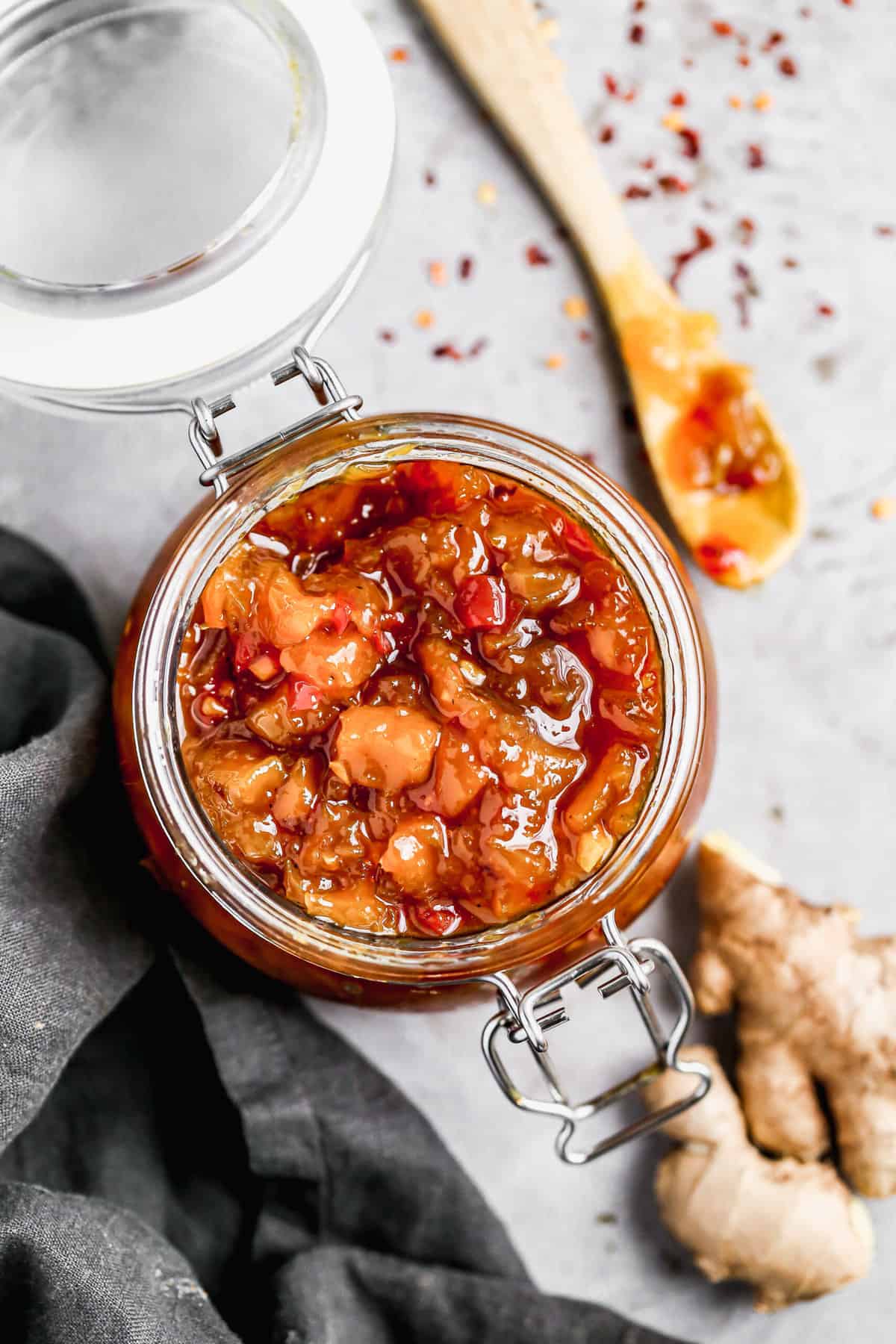 An easy mango chutney recipe in a jar, ready to enjoy.
