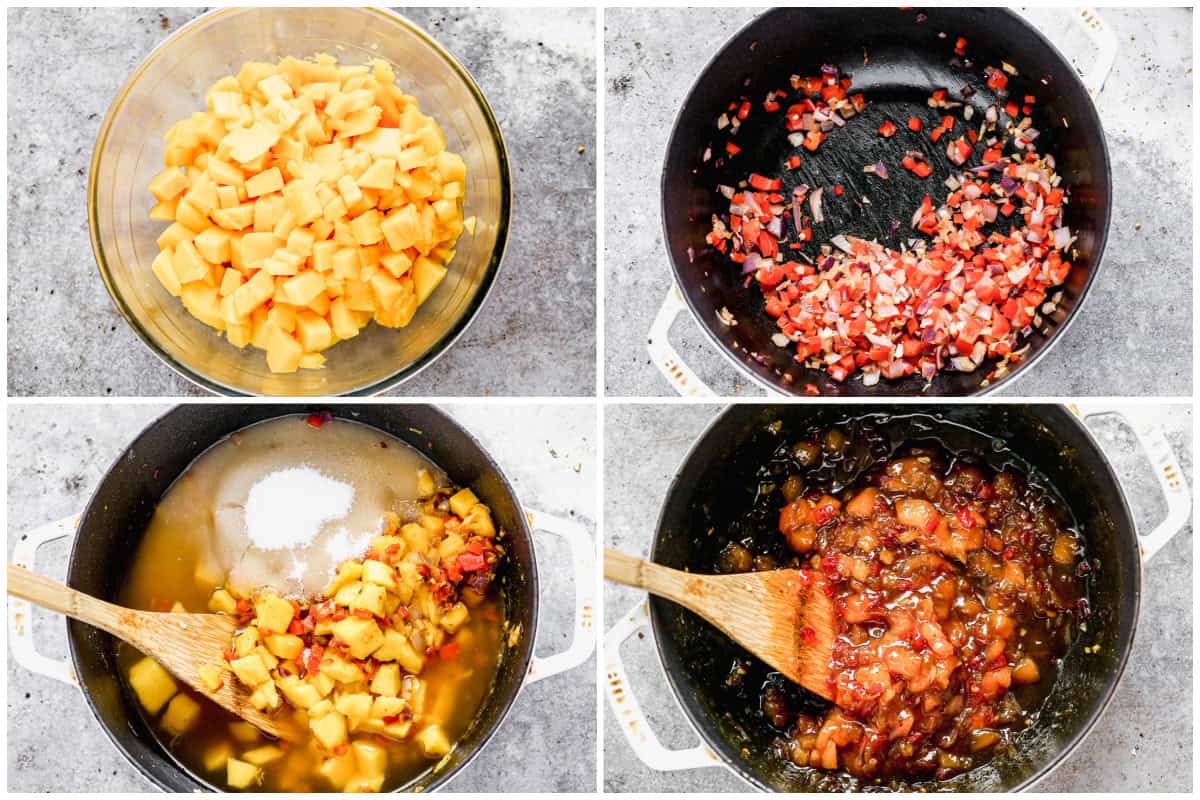 Homemade mango chutney couldn't be easier with just a few ingredients. It's fresh, sweet, and makes everything taste better!