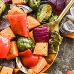 This easy Roasted Vegetable Recipe works for practically any recipe. It's easy, quick, and full of flavor. It's a side dish that goes with practically anything!