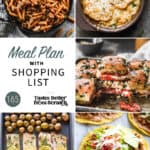 A collage of 5 recipes for meal plan 165.