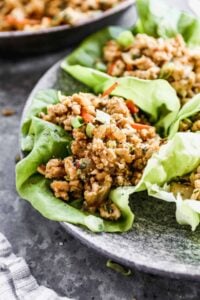 An image of thai chicken lettuce wraps
