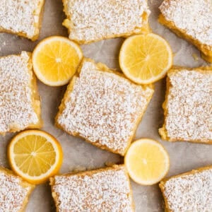 These easy Lemon Bars have a bright and creamy lemon curd layer on top of a buttery shortbread crust. They are perfect for Easter, Mother's Day, or really anytime!