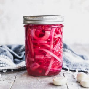 Pickled Red Onions collage image for Pinterest.