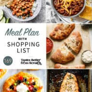 A collage of 5 recipes from meal plan 169.