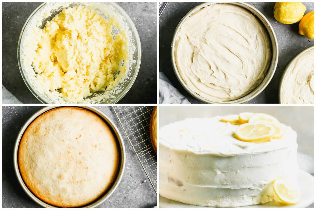 This moist lemon layer cake is easy to make from scratch or an upgraded box mix version. It's fluffy, moist, and has a fluffy lemon buttercream frosting you will want to eat with a spoon!