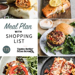 A collage of 5 recipes from meal plan 175.