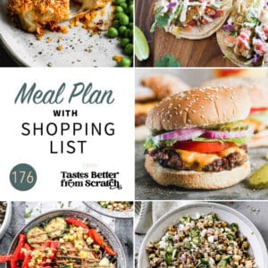 A collage of 5 recipes from meal plan 176.