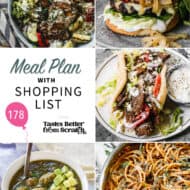 A collage of 5 recipes from meal plan 178.