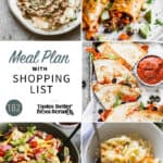 A collage of 5 recipes from meal plan 182.