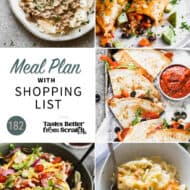 A collage of 5 recipes from meal plan 182.
