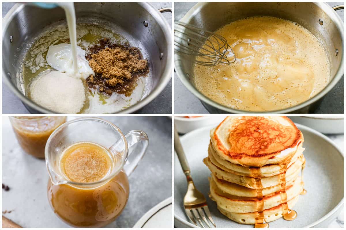 This Buttermilk Syrup recipe only takes 10 minutes to make and instantly upgrades your pancakes, waffles, or french toast!