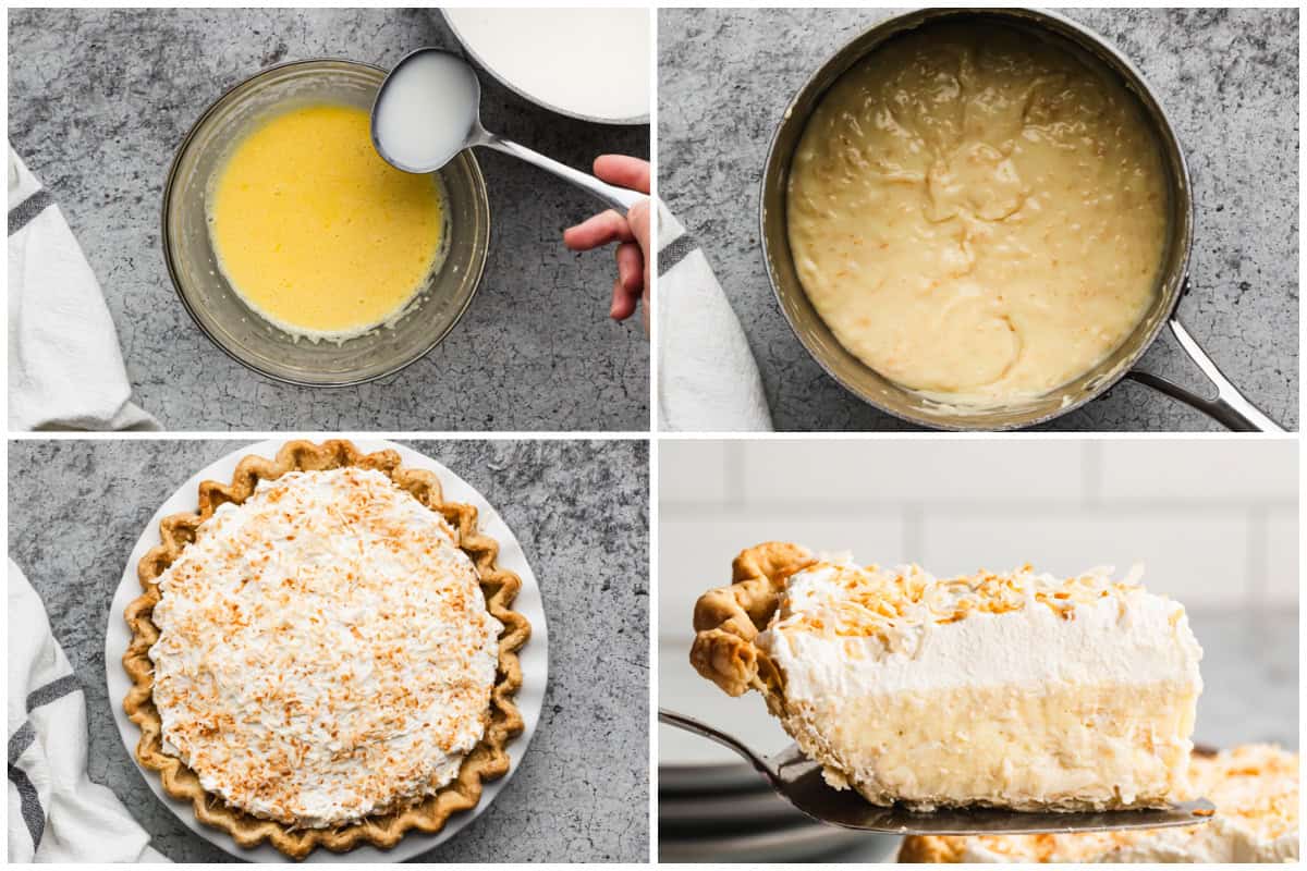 This creamy Coconut Custard Pie is easy to make with just a few ingredients and a saucepan. It's flavorful, creamy, and absolutely delicious!