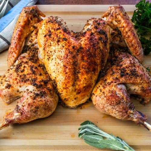 The best Spatchcock Turkey cooks evenly so all the meat is juicy, flavorful, and never dried out! Plus, it's ready in just half the time!