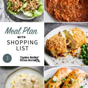 A collage of 5 recipes from meal plan 3.