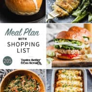 A collage of 5 recipes from meal plan 205.