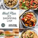 A collage of 5 recipes from meal plan 206.