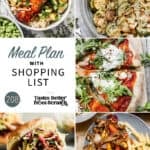 A collage of 5 recipes from meal plan 208.