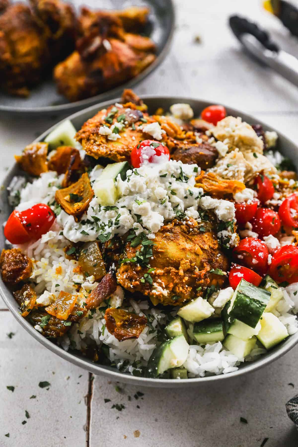 Juicy shawarma-spiced chicken layered with crisp veggies, grains, and creamy tzatziki for a satisfying weeknight dinner that feels like a street-food favorite.
