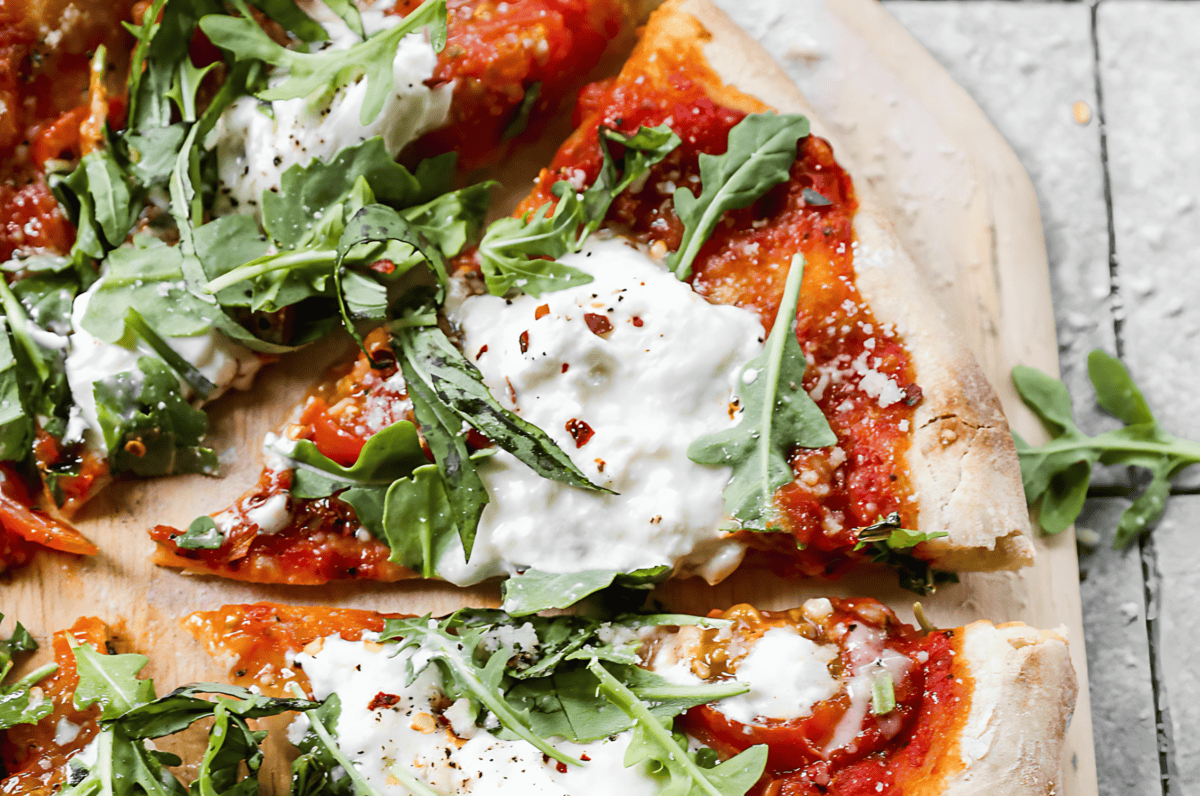 This fresh burrata pizza is a fun way to bring restaurant-style flavor to your own kitchen.