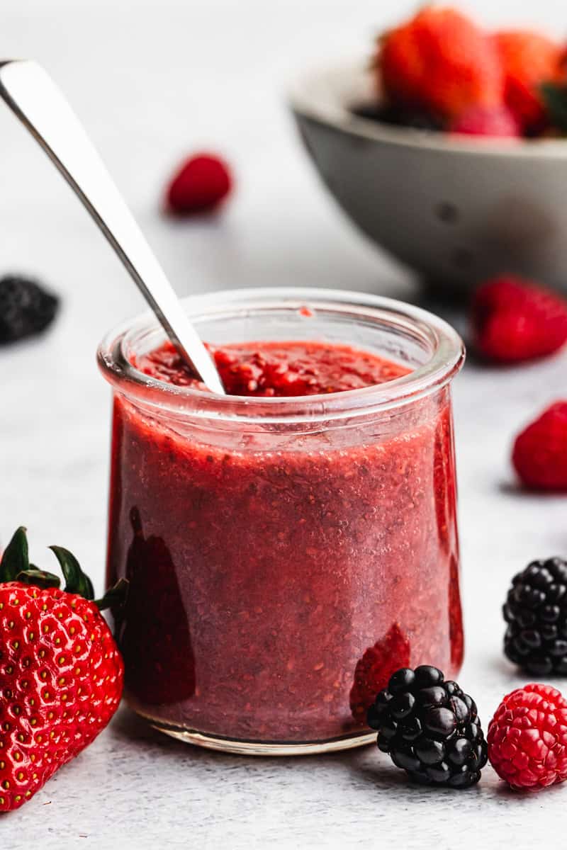 This chia seed jam is a healthy, freezer‑friendly spread made in just 10 minutes with any summer fruit.