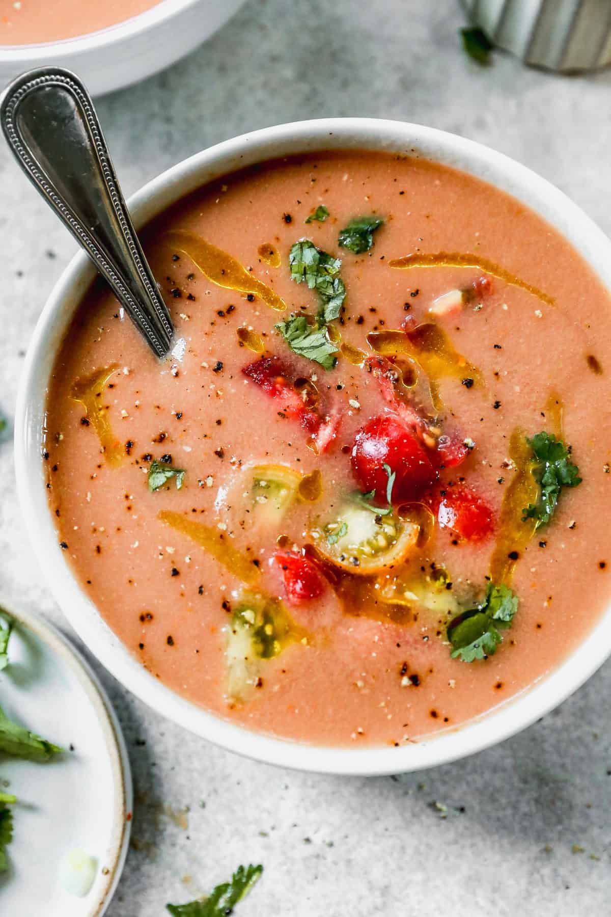 A chilled gazpacho that's quick to prepare and bursting with fresh flavor. Perfect for warm-weather date nights.