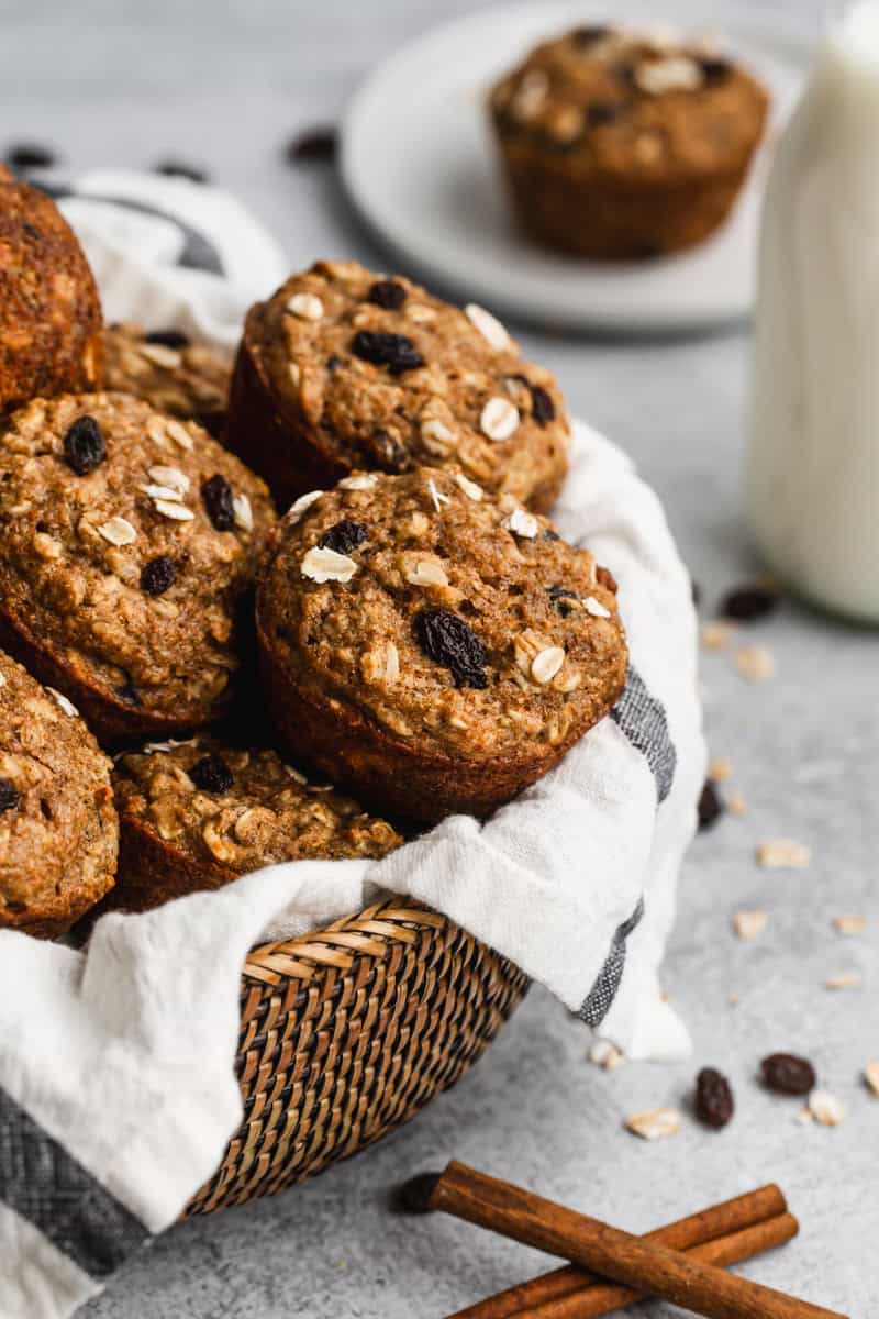 A whole‑grain applesauce muffin that makes healthy breakfast prep easy any day.