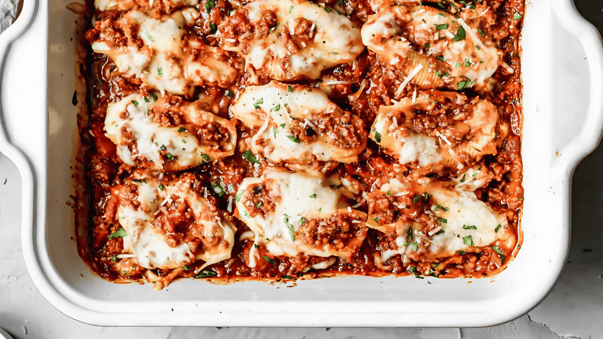 These stuffed shells are a make-ahead, crowd-pleasing pasta bake perfect for busy nights or entertaining.