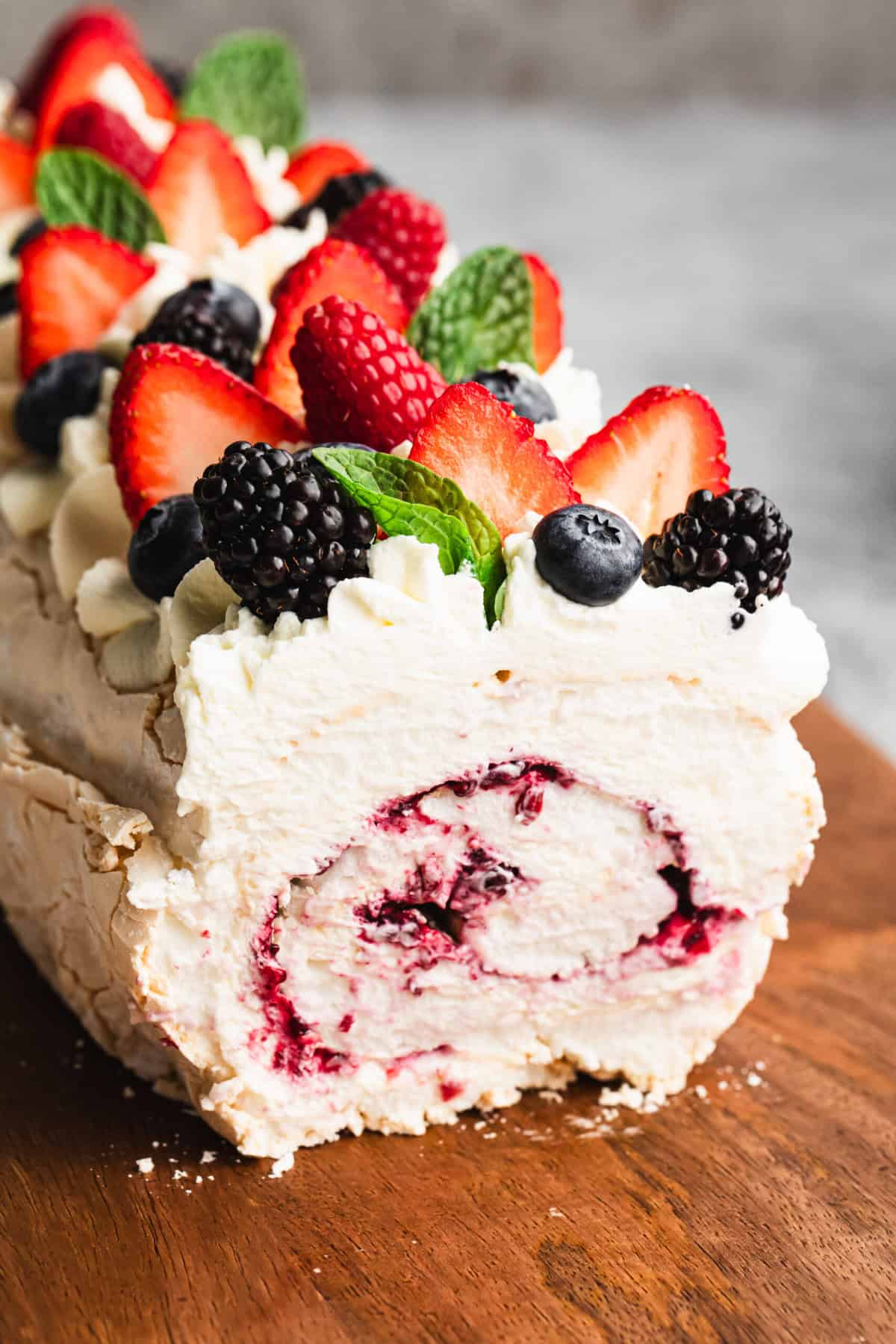 This meringue roulade is light, fruity, and elegant. Just right for a special dessert to impress without the fuss.