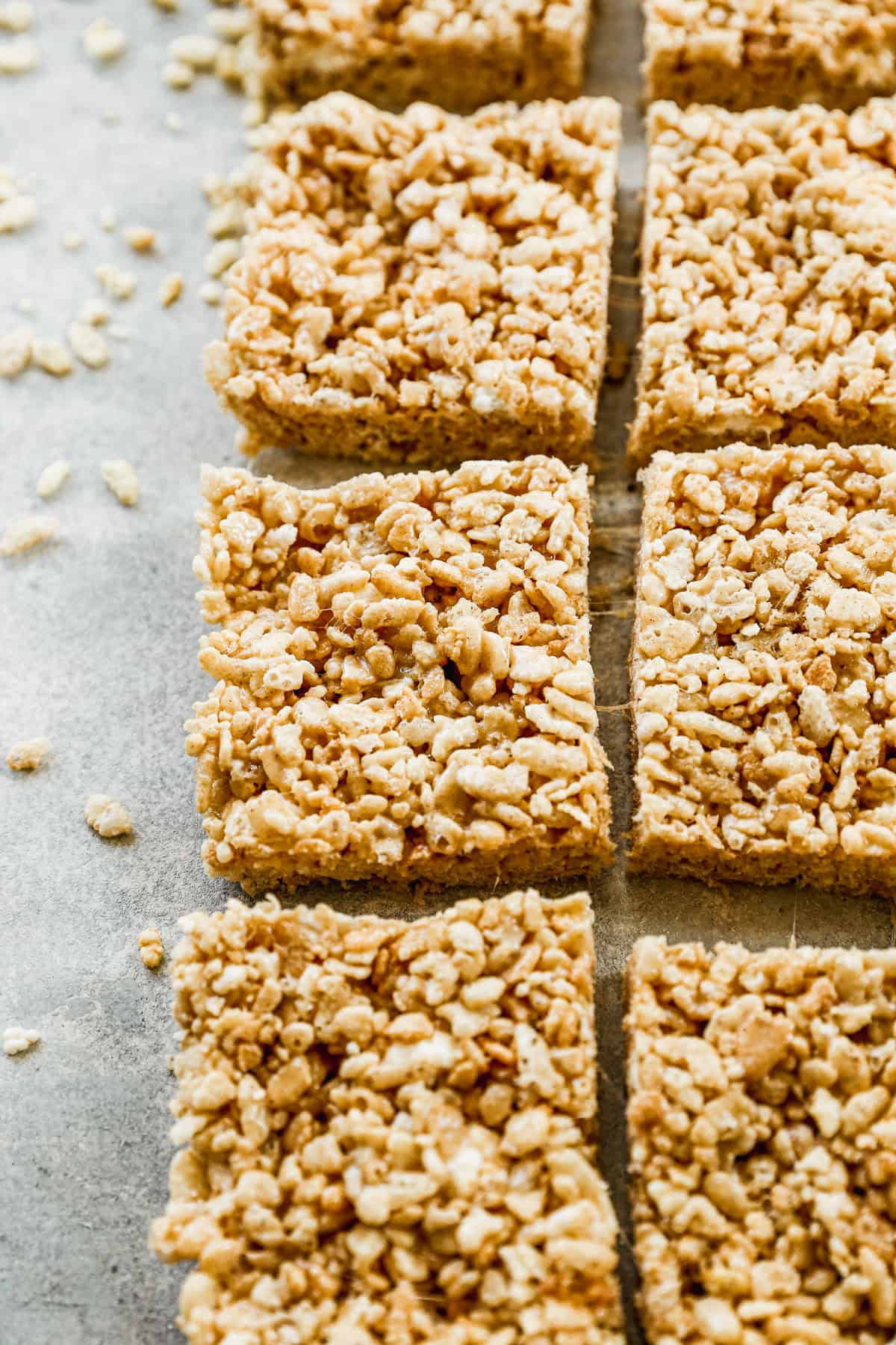 These thick, chewy Rice Krispie Treats are a no-bake favorite with plenty of marshmallow goodness.